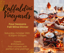 Four Seasons Fall Wine Dinner - October 26th, 2024, 6:30pm-9:00pm